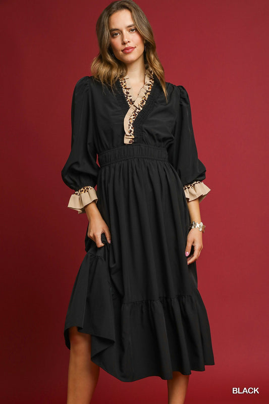 Camille Leopard Accent Dress