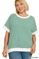 Curvy Stripped Contrast Trim Top