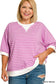 Curvy Stripe Rib Pullover