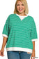Curvy Stripe Rib Pullover