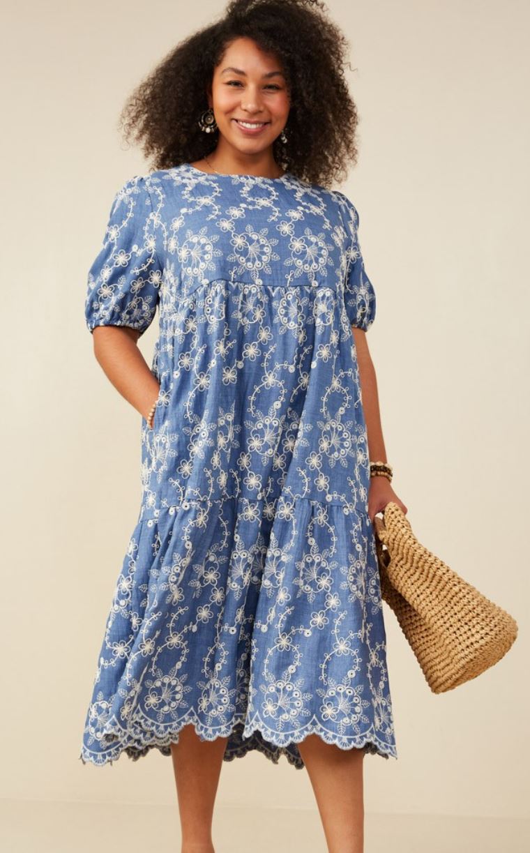 Sunlit Garde Scallop Hem Dress