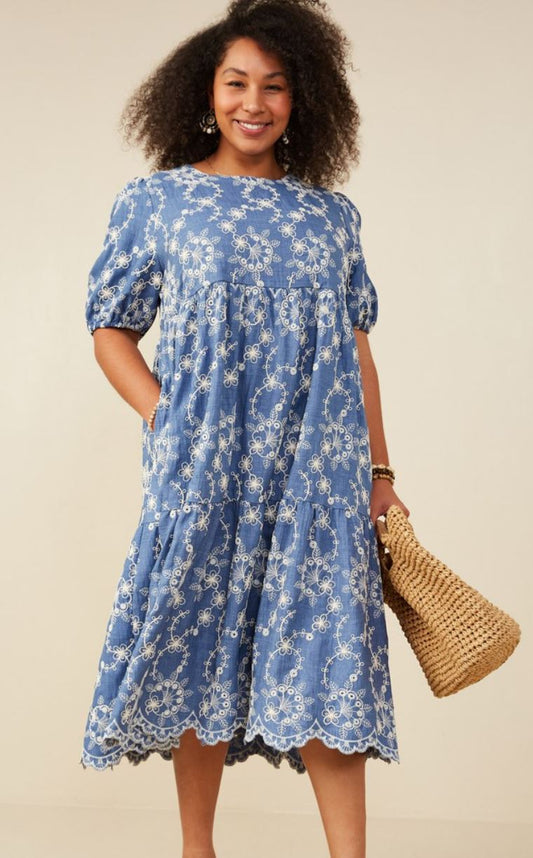 Sunlit Garde Scallop Hem Dress