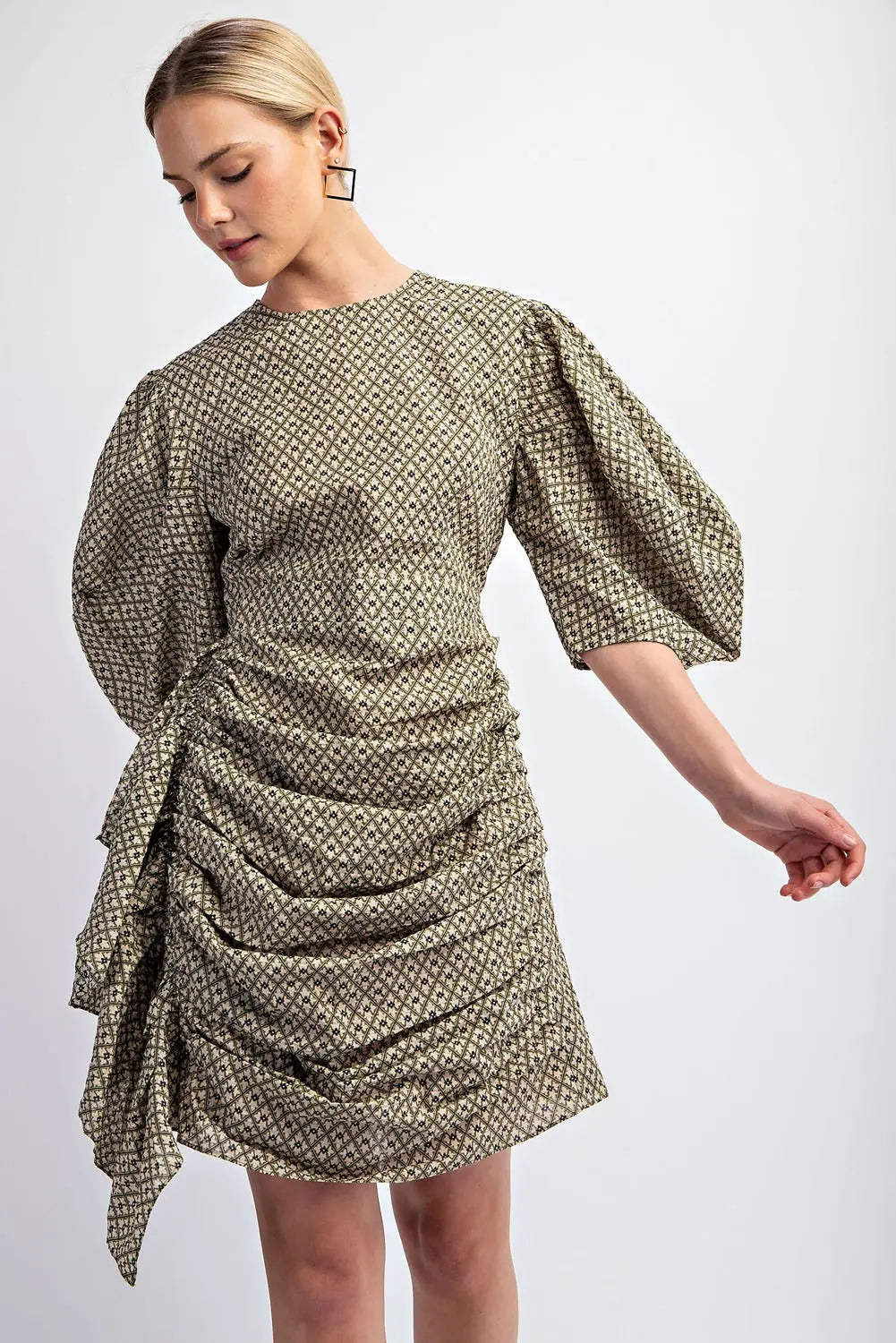 The Side Sweep Check Dress