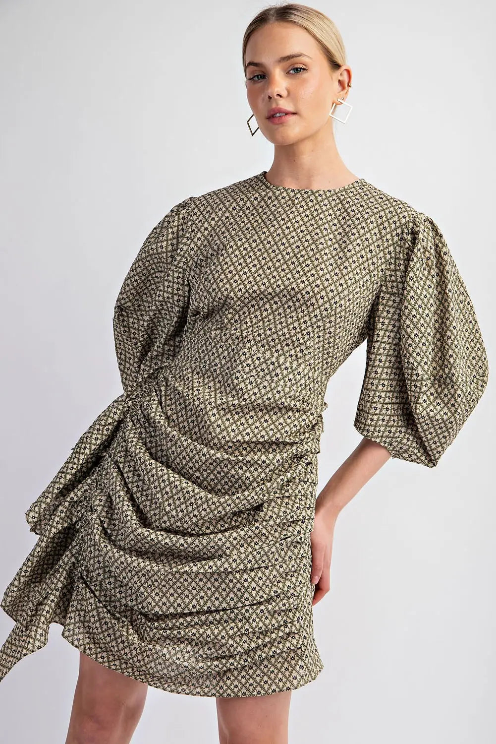The Side Sweep Check Dress