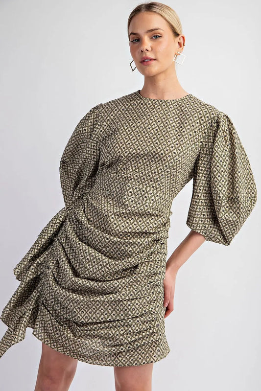 The Side Sweep Check Dress