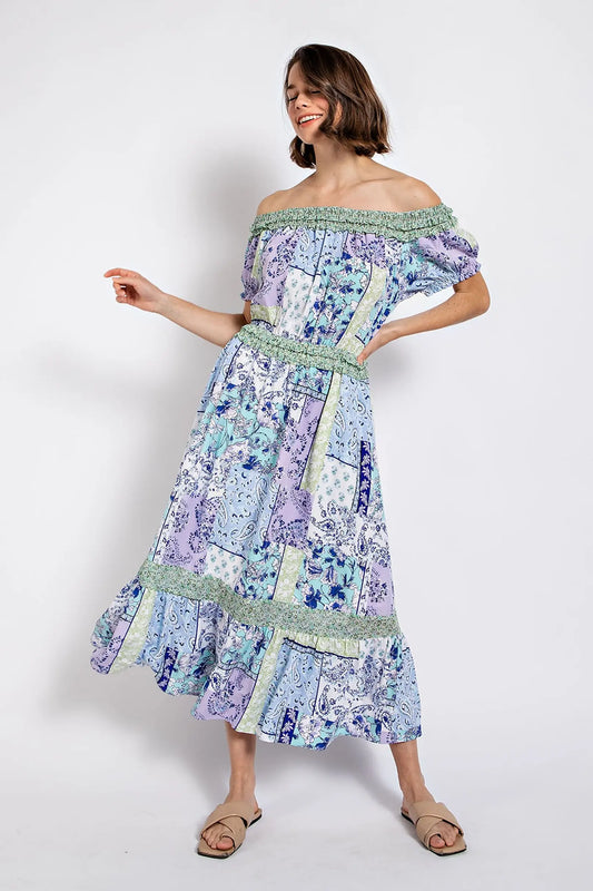 he Riviera Off-Shoulder Midi