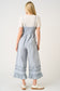 Ruffle Hem Wide Leg Sleeveless Jumpsuit