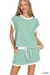 Stripe Contrast Trim Top & Shorts Set