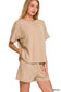 Raised Rib Short Sleeve Tee & Short Pants Set