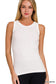 Ribbed Round Neck Tank Top