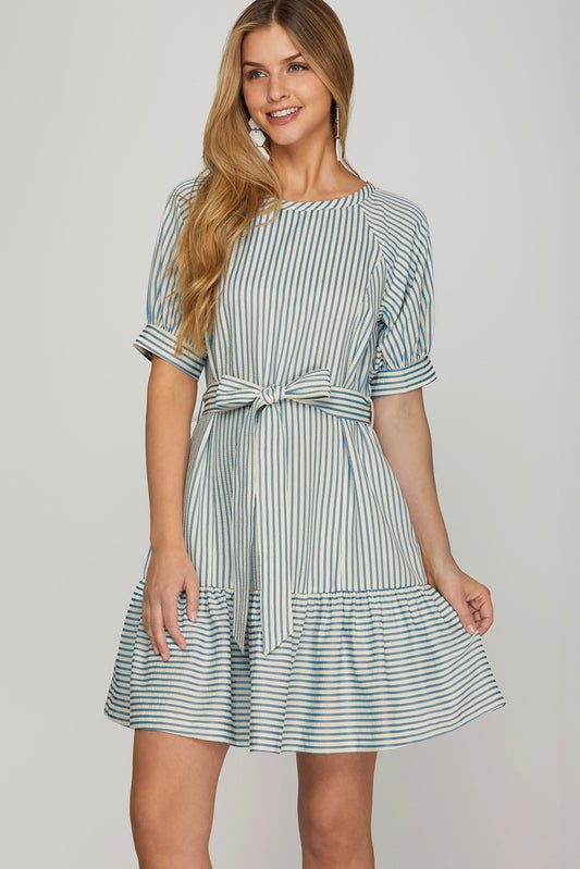 Harbor Stripe Woven Mini Dress
