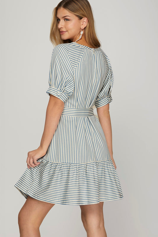Harbor Stripe Woven Mini Dress