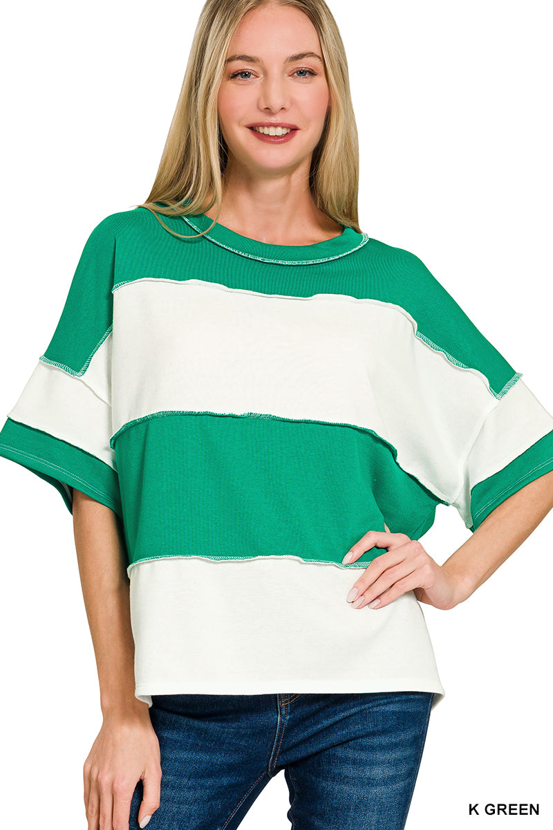 French Terry Color Block Shirt