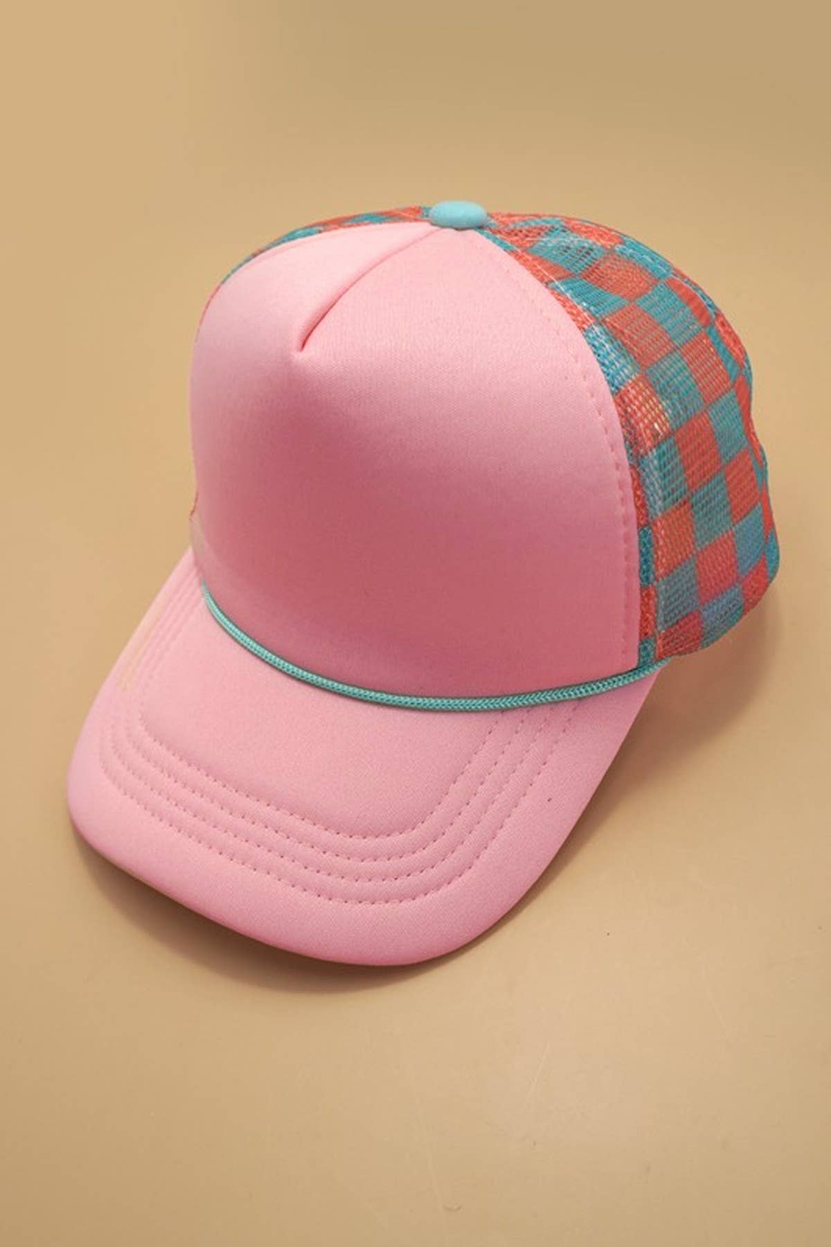 TRUCKER HAT CHECKER FOAM FRONT MESH BACK CAP
