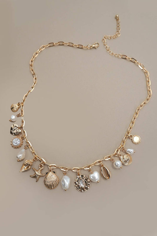 Charm Necklace-Sea Shells and Starfish