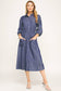 CHLOE CHAMBRAY BUTTON-DOWN MIDI DRESS