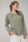 OLIVE RIBBED LONG SLEEVE KNIT TOP