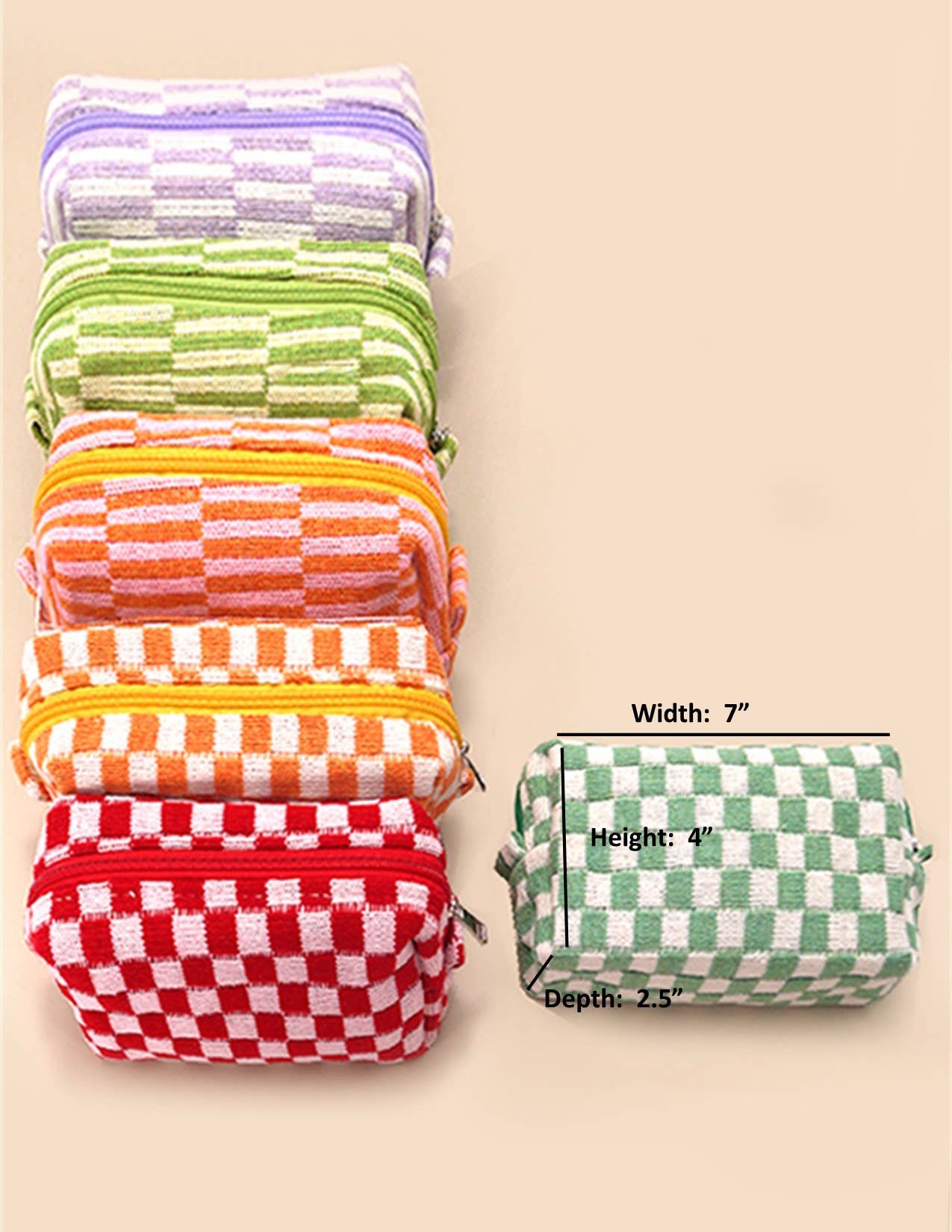 Checker Cosmetic Pouch