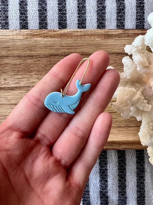 Whale Clay Earrings