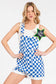 GAME DAY CHECKERED ROMPER BIB OVERALLS