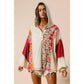Knit and Print Mixed Hoodie