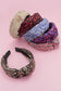 SEQUIN STRIPE EMBELLISHED KNOT HEADBAND