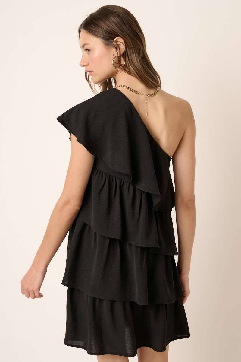 One Shoulder Tier Detail Dress