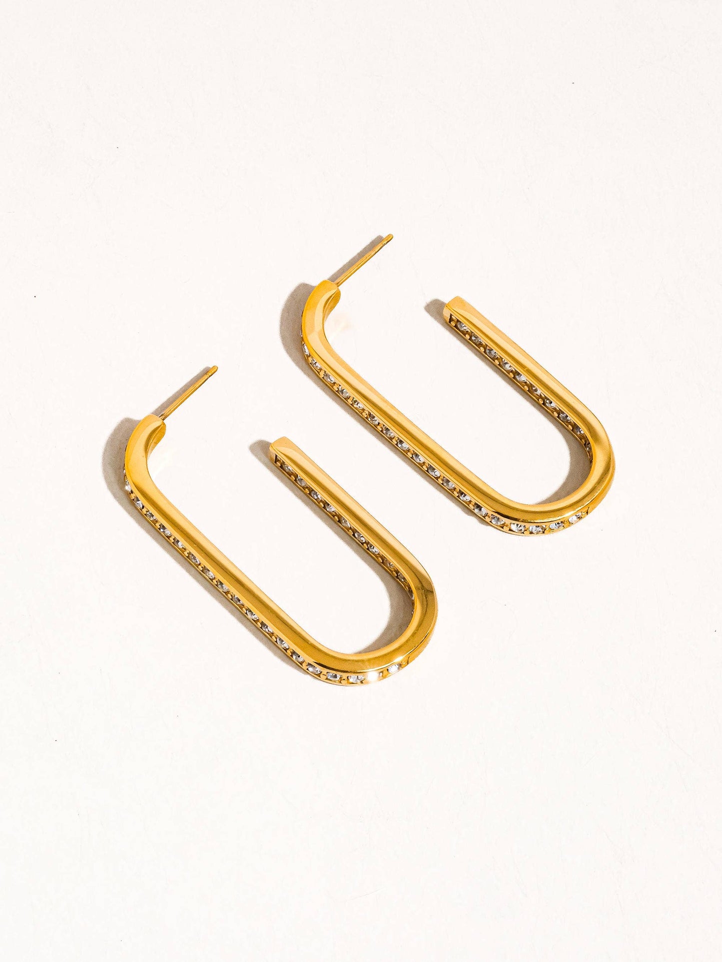 Belmont Gold U Hoop CZ Earring