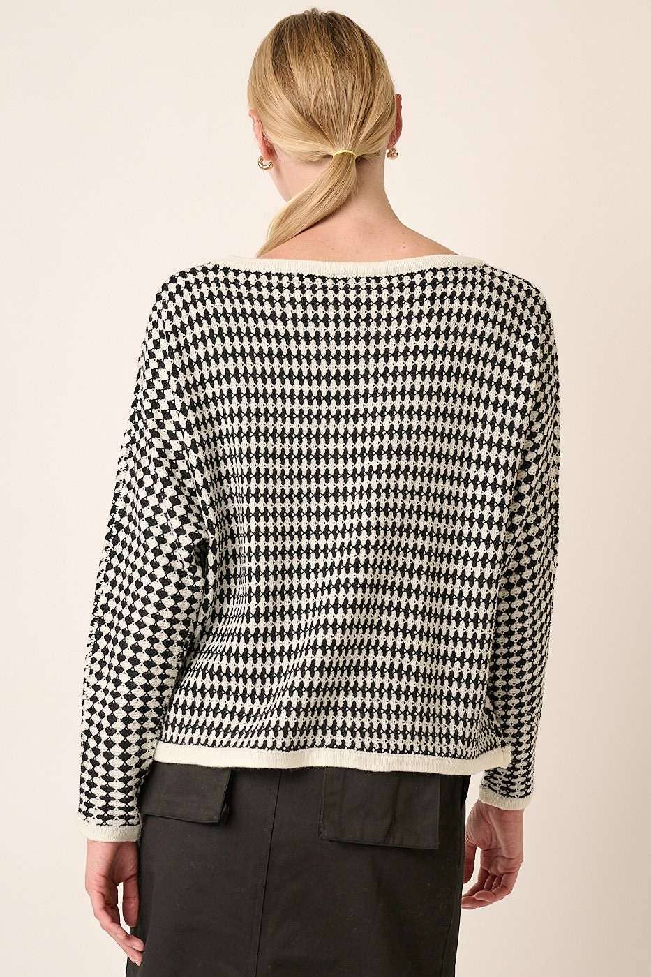Argyle Pattern Dolman Sweater Top