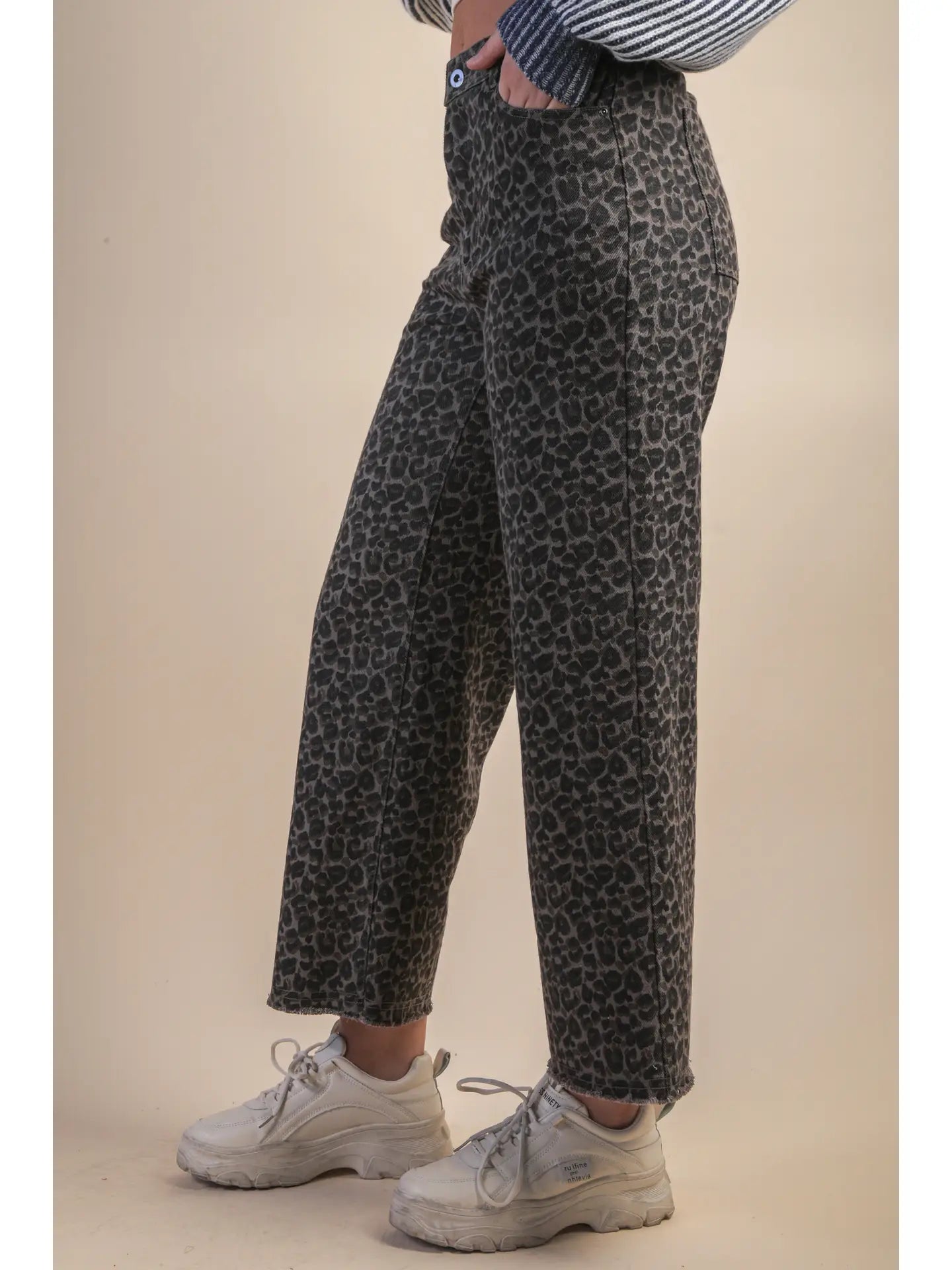 Leopard Print Marine Straight Pants