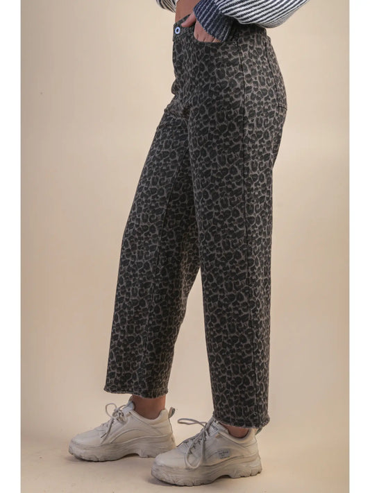Leopard Print Marine Straight Pants
