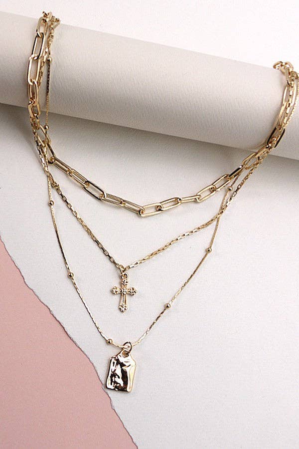Cross Multi-Layer Necklace