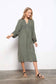 Smocking Olive Green Dress