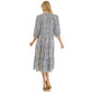 STRIPE FLORAL PEASANT MIDI DRESS