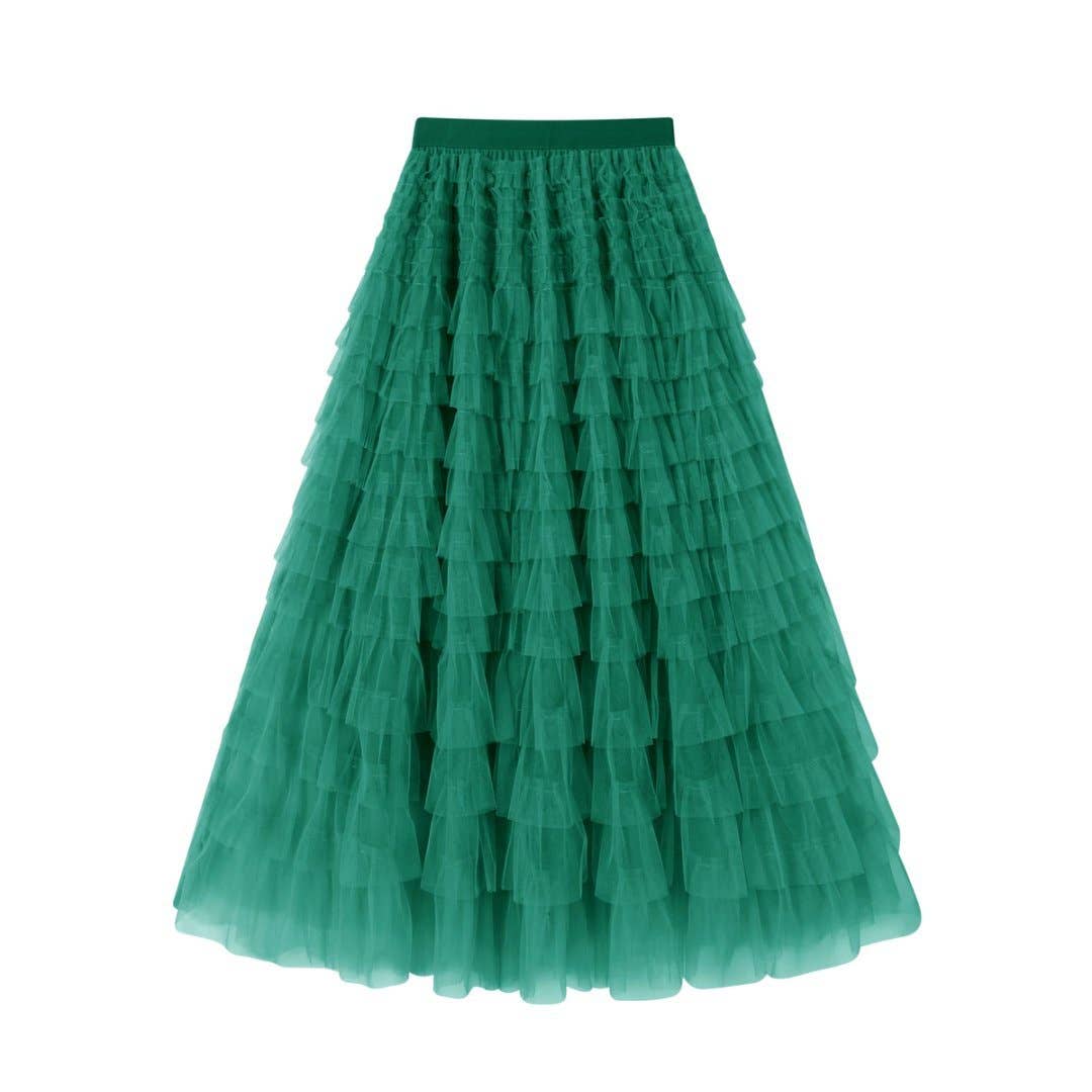 Mesh Tiered Skirt