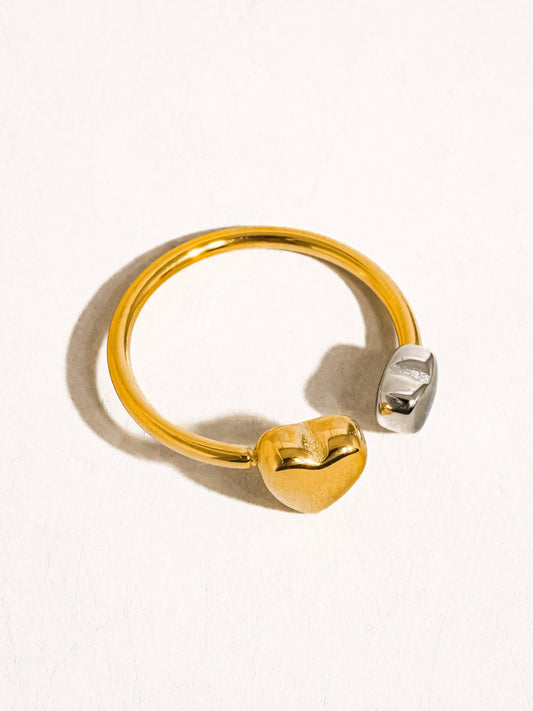 Two Tone Heart Ring