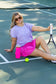 Hot Pink Pleated Skort With Pocket