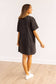 Black Wash Tee Shirt Dress With Pockets