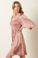 Petal Satin Smocked Mini Dress
