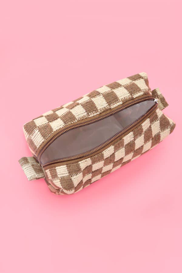 Checker Cosmetic Pouch
