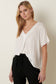 White V Neck Blouse