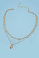 Double Layer Bow Heart Necklace