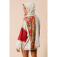 Knit and Print Mixed Hoodie