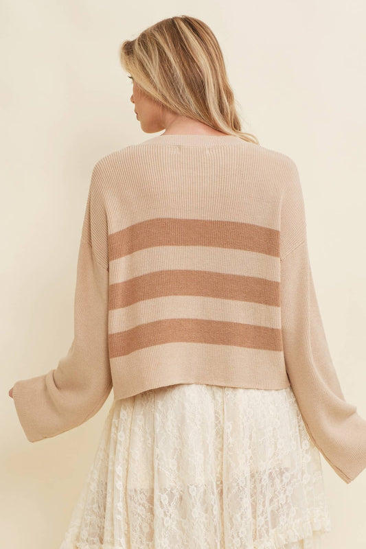 Stripe Ribbed Sweater Top