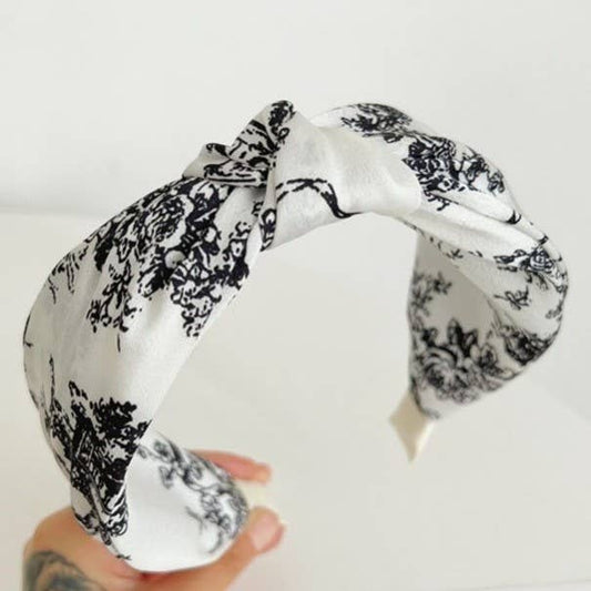 FLORAL TOILE PATTERN VINTAGE HAIR BAND BANGS