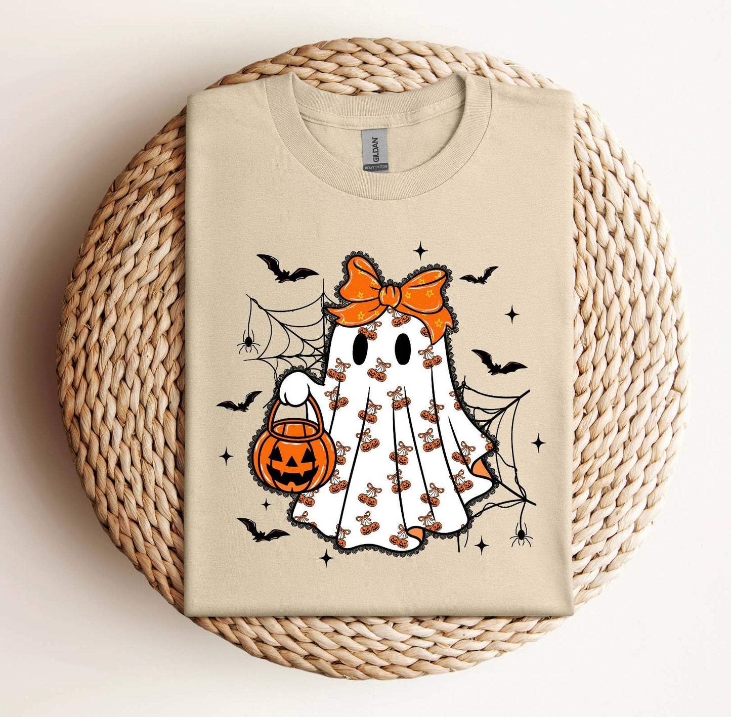  Ghost with Halloween Pumpkin T-Shirt