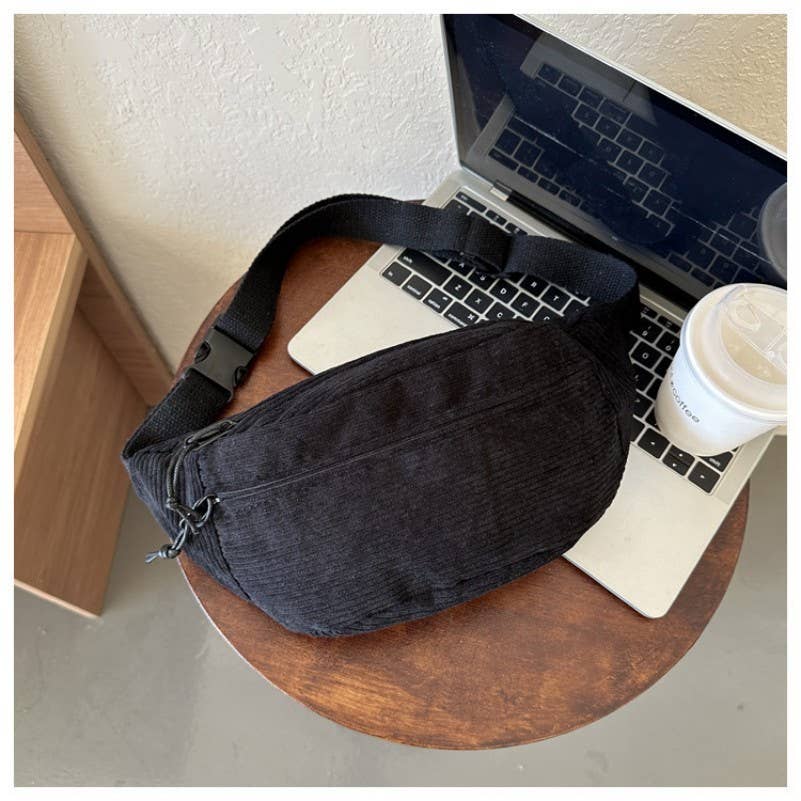 CORDUROY CROSSBODY SLING FANNY PACK BELT BUM BAG