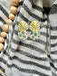 Monstera Clay Earrings - Brass Leaf Top