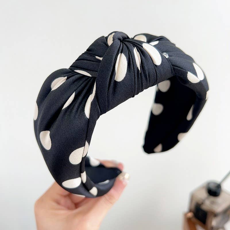 SOFT KNOTTED POLKA DOT HEADBAND HAIR BAND