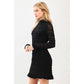 Ruffle Lace Mock Neck Long Sleeve Mini Dress